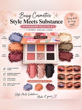 ✨ Bossy Cosmetics “Style Meets Substance” Eyeshadow Palette #3 ✨